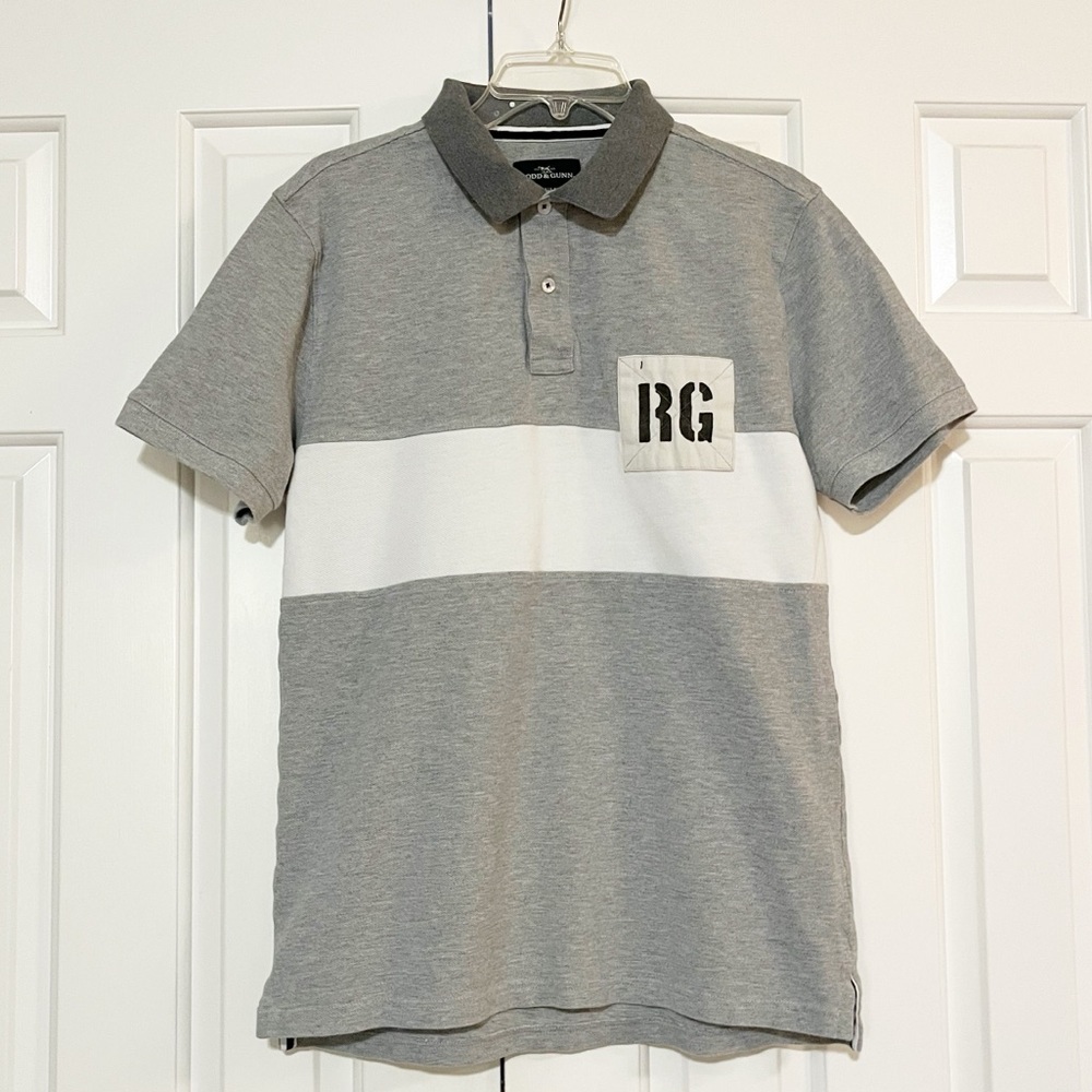 Rodd & Gunn Sports Fit Gray and White Polo Men's pullover top